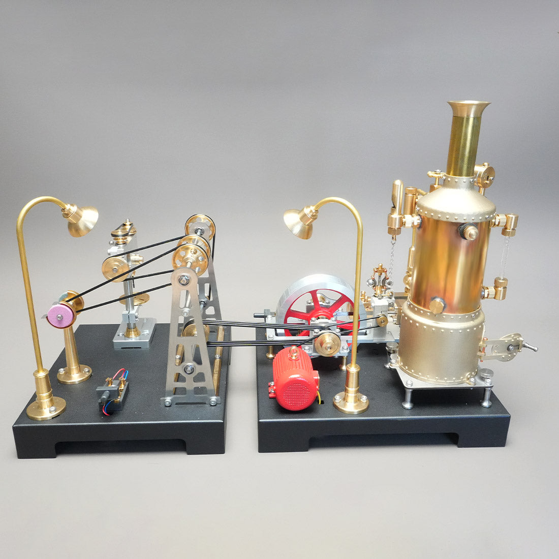 RETROL SE-03 Working Stationary Mill Steam Engine Model Kit with Boiler, Generator and Lamp Stand
