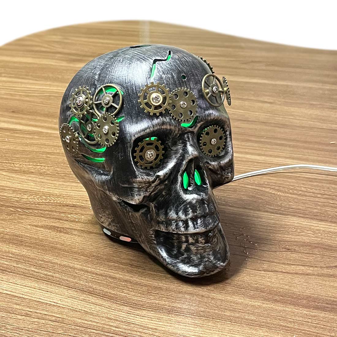 steampunk skull essential oil diffuser with led night light