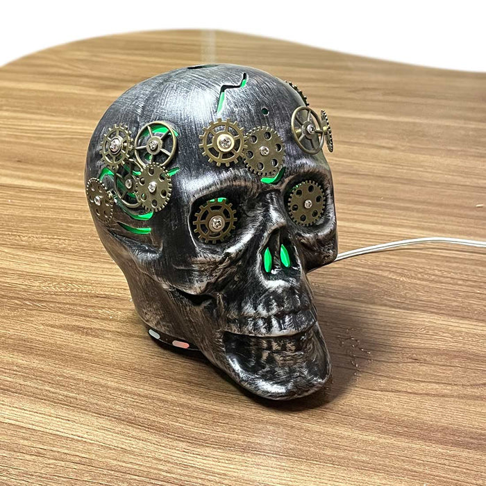 steampunk skull essential oil diffuser with led night light