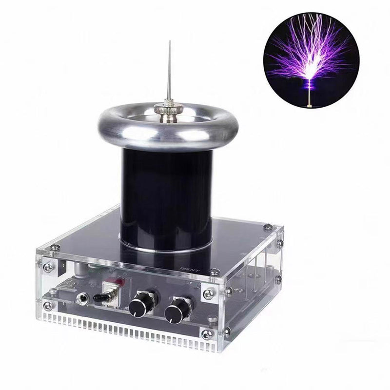 glow coil high voltage ion experiment, desktop electric display with audio input