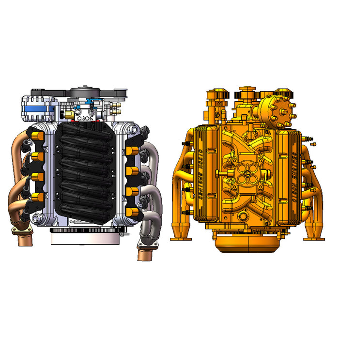 CISON V8 Engine LS-52 Small-block 52CC 1/5 Water-Cooled 4-Stroke 8-Cylinder Gasoline Engine Internal Combustion V8 Engine Model Kit that Works - EngineDIY