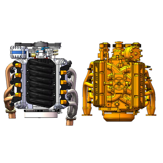 CISON V8 Engine LS-52 Small-block 52CC 1/5 Water-Cooled 4-Stroke 8-Cylinder Gasoline Engine Internal Combustion V8 Engine Model Kit that Works - EngineDIY