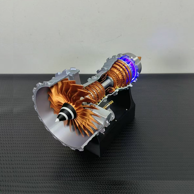 SKYMECHMAN TRENT900 Turbofan Engine Model Kit with LED Light - Turbofan Engine that Works - EngineDIY