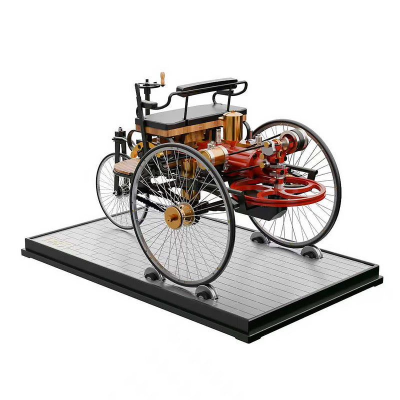 TECHING 1st Generation Retro Tricycle DIY Model – Metal Assembly Mechanical Model Kit, Educational & Collectible Gift for Adults - EngineDIY