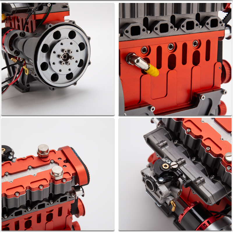enginediy l4 engine enjomor gs l4 dohc inline 4 cylinder 4 stroke water-cooled rc gasoline engine model that works ic engine