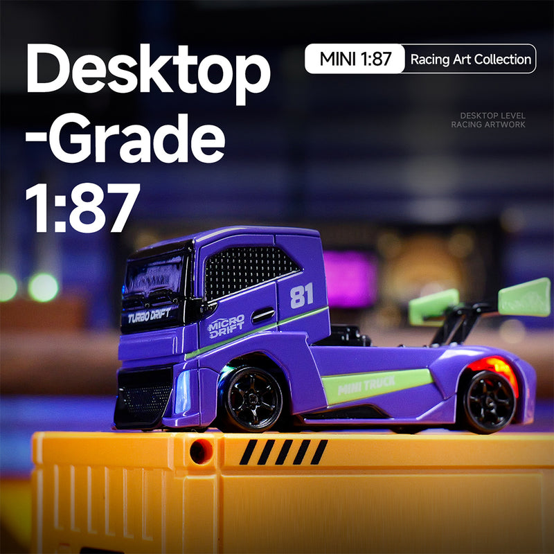 1/87 Scale 2.4G 4WD Full Proportional RC Drift Car with Simulated Brake Calipers, Linked Lights - EngineDIY