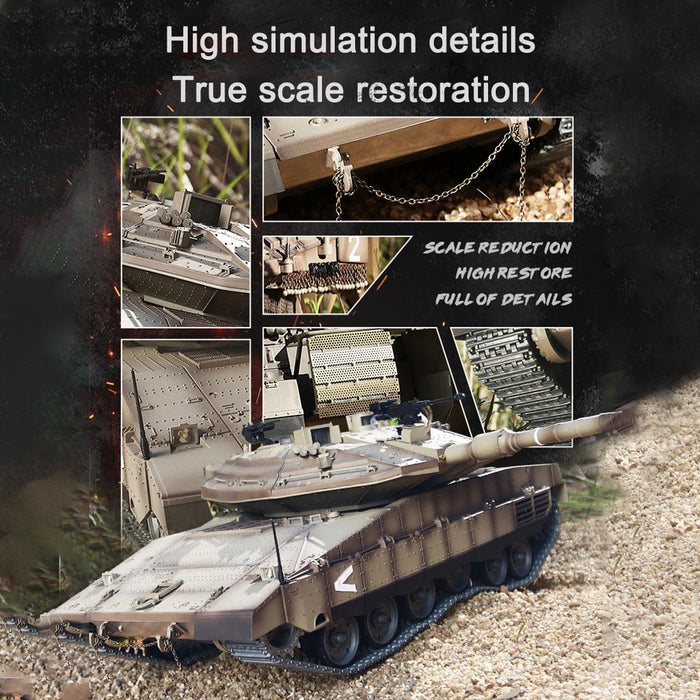 1/16 Israel Merkava-IV 2.4G RC Infrared Combat Tank Model Military Vehicle Toy