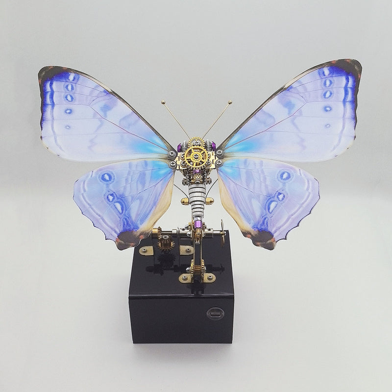 3d metal mechanical butterfly music box model kit