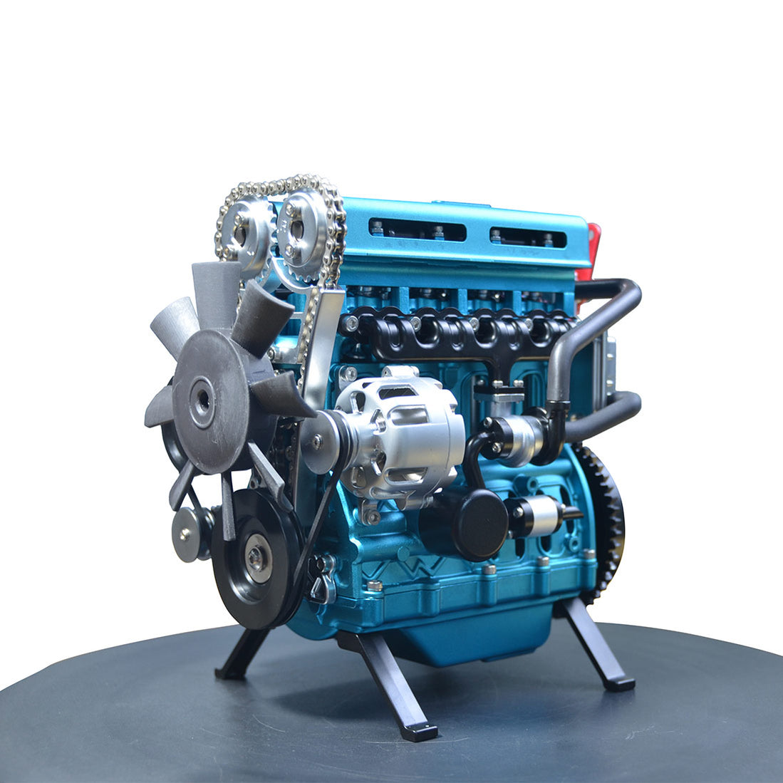Car Engine Build Kit V4 Car Engine Assembly Kit Full Metal 4 Cylinder Engine Building Kit ...