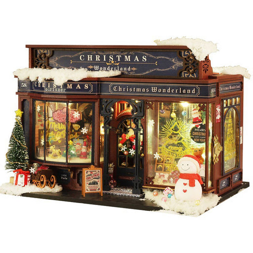 wooden christmas wonderland diy miniature house model kit