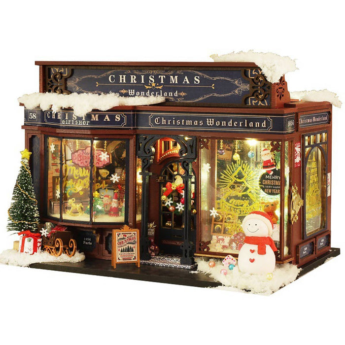wooden christmas wonderland diy miniature house model kit