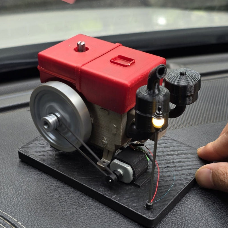 3d printed electric single cylinder diesel engine model for desktop display