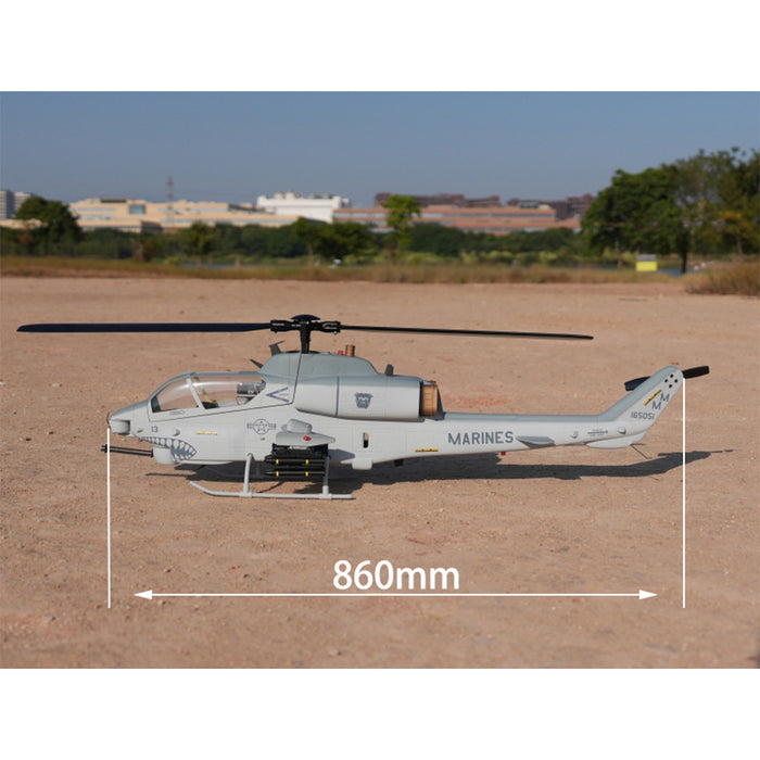 WOLFBUSH&ROBAN AH-1W Cobra 470-Class RC Helicopter-2.4G 6CH Dual-Rotor RC Military Model with GPS Positioning, Synchronized Turret & Left/Right-Hand Control RTF - EngineDIY