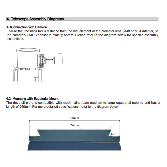 OCAL H-2 D206mm F2.72 560mm Focal Length Newtonian Reflector Telescope (Model H-206) - EngineDIY