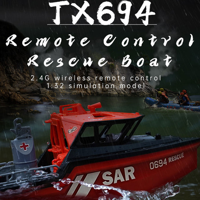 1/32 scale 2.4g 8km/h rc rescue boat model rtr version