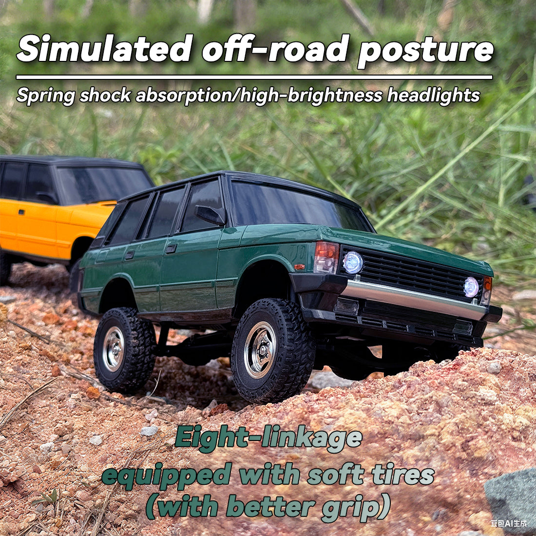 1/18 scale 2.4g 3ch 4wd off-road rc car model with flip-up headlights