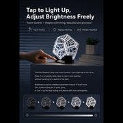 geometric refraction led desk lamp, transparent acrylic ambient light with touch dimming