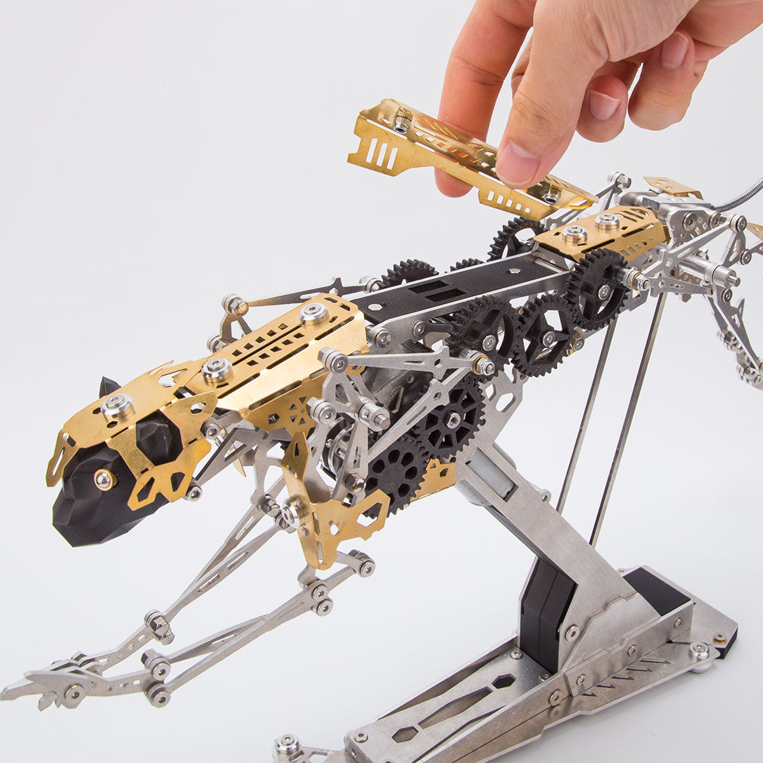 3d metal mechanical burning leopard assembly model kit