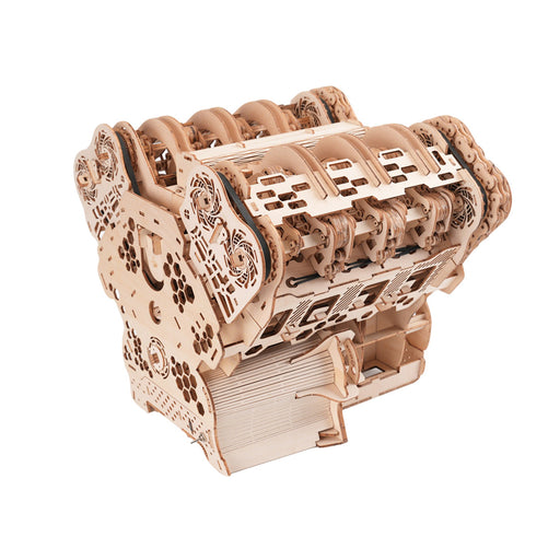 w12 running engine model kit 1400+ pcs functional 3d wooden mechanical car engine