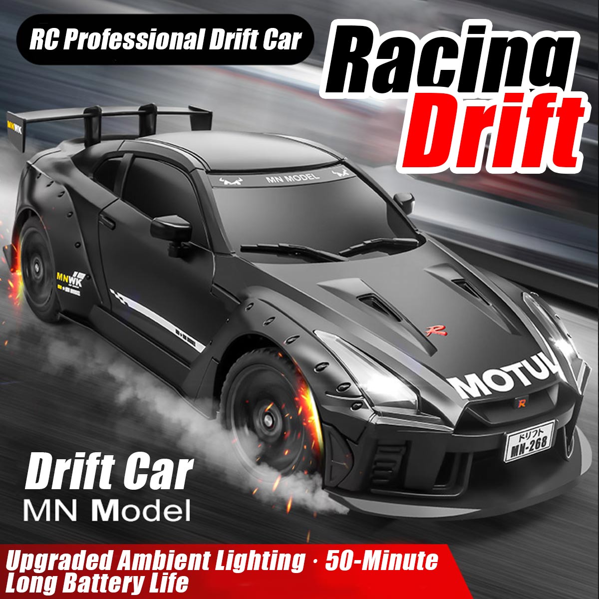 mn-268 1/16 scale 2.4g full-proportional steering rc drift car model