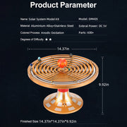 TECHING Metal DIY Mechanical Solar System Model Kit Dynamic Orbital Desk Ornament - 600+PCS - EngineDIY