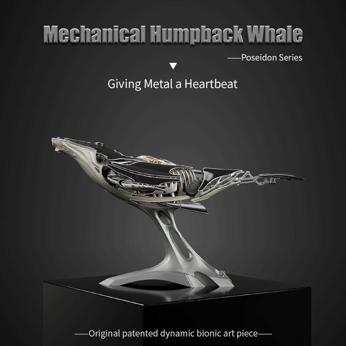 3d metal mechanical humpback whale model kit– diy marine creature assembly puzzle toy