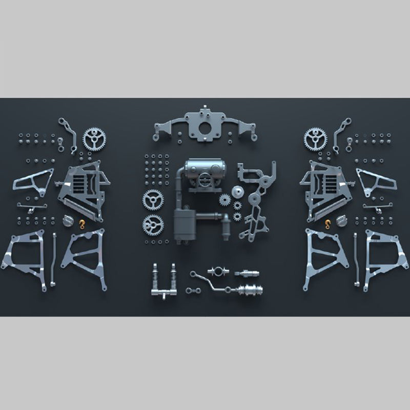 Manta Ray Mechanical Marine Biological 3D Metal Assembly Model with Lights - EngineDIY