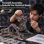 punkbuild mechanical qilin metal model kit with led lights
