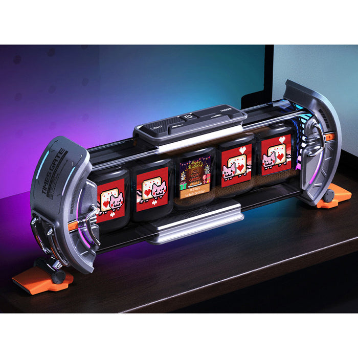 cyberpunk nixie tube clock - diy screen with neon lighting effects, customizable digital desk decor, unique tech gift