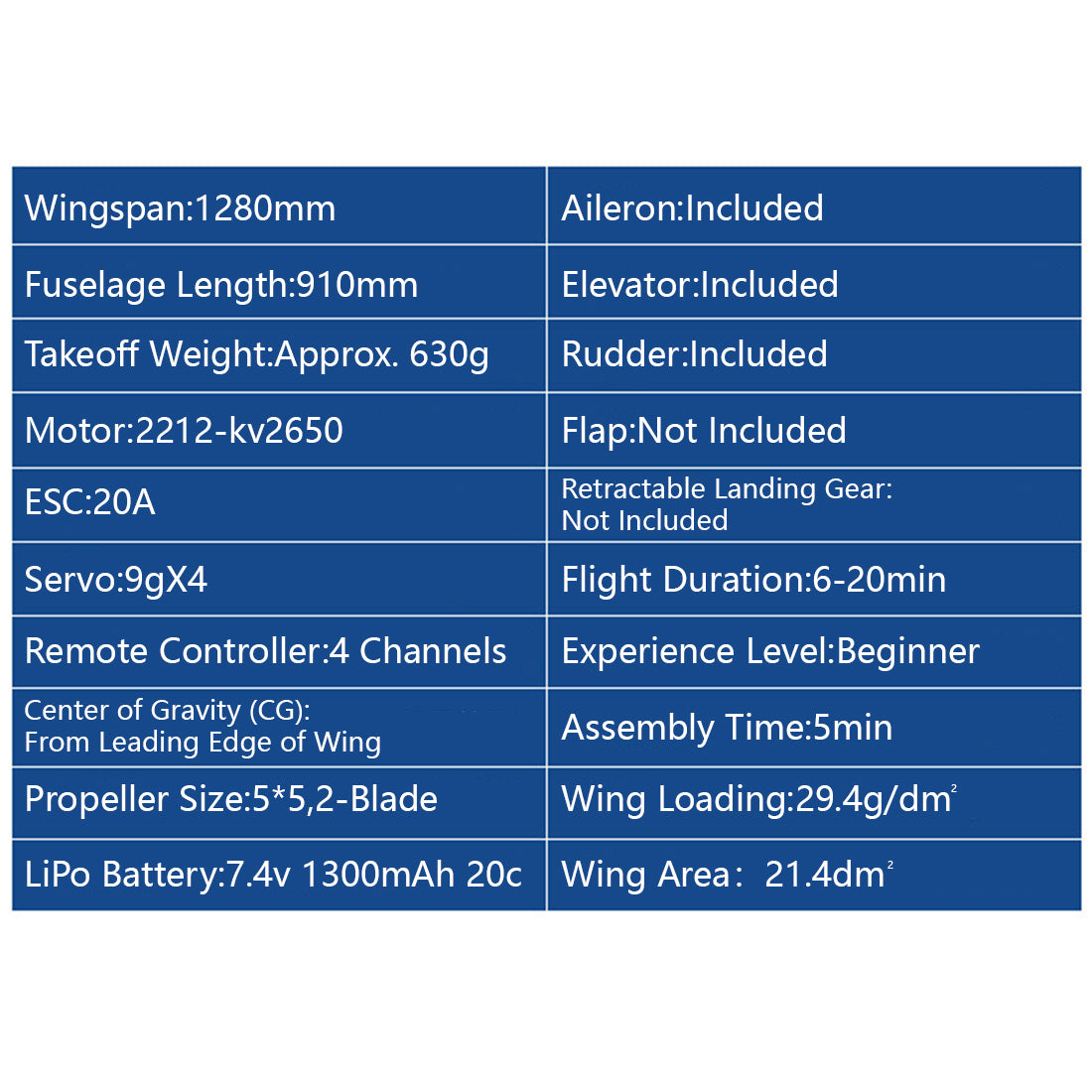 2.4g 4ch epp fixed wing rc glider, 1280mm large wingspan, jst connector, no reflex