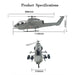 flishrc fl500 bell ah-1 cobra 500-class 2.4ghz 6ch scale rc helicopter with l7 flight controller, 4-mode gps positioning, realistic cockpit  rtf remote control helicopter