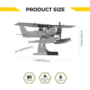 3d metal aircraft model kit, collectible desktop display for aviation lovers-81pcs