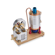 Retro All-metal Vertical Twin-Cylinder Steam Engine Model with Dynamic Balanced Crankshaft RTR STEM Model - EngineDIY