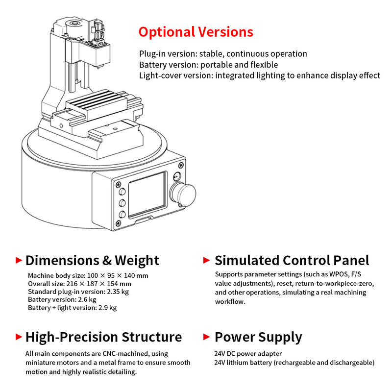 ultra mini desktop cnc machine model with g-code control