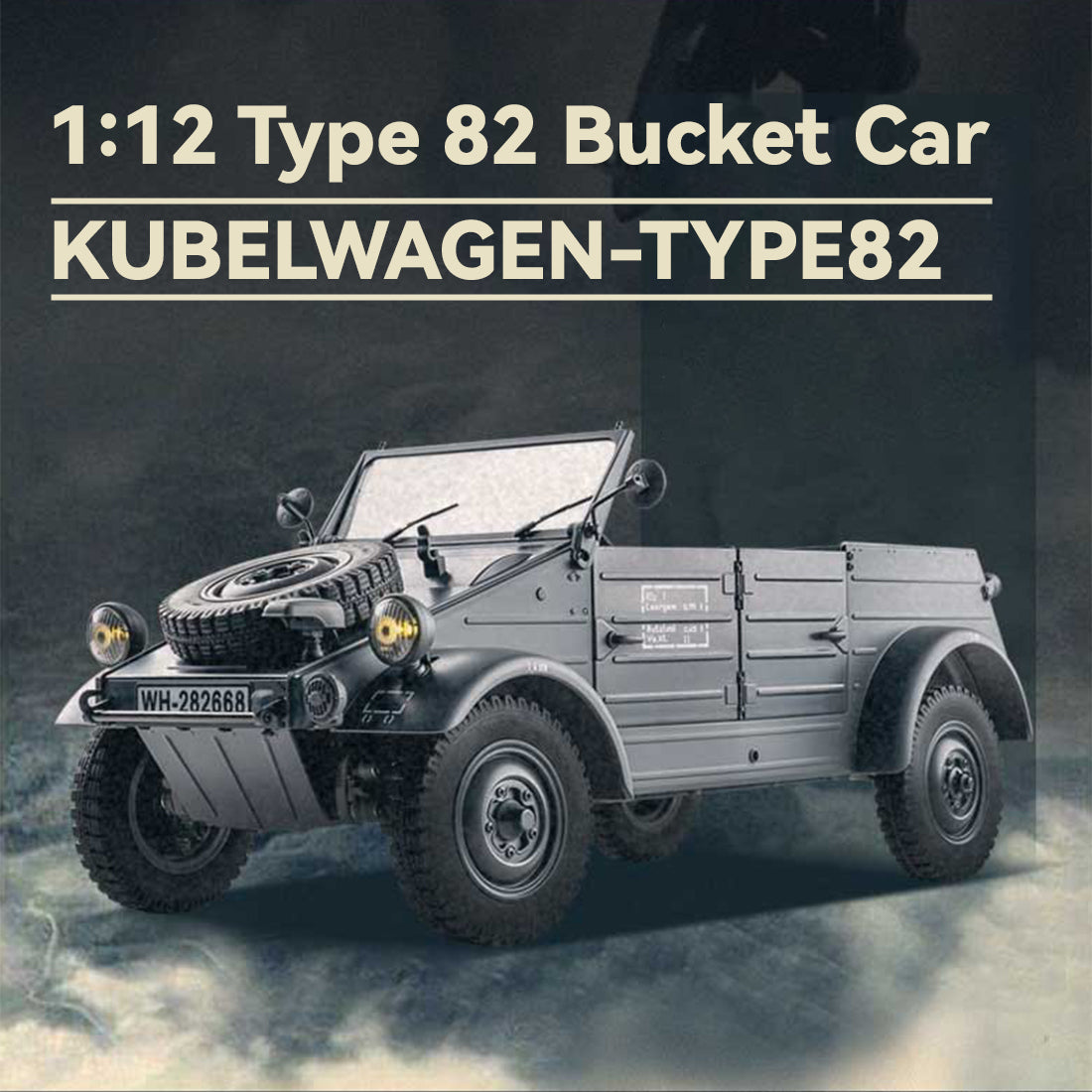 1/12 scale 2.4g type 82 rc barrel vehicle model with 4-wheel independent suspension