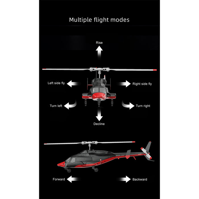 rc era a61 1/52 scale airwolf 2.4g 4ch single rotor flybarless mini rc helicopter model with optical flow altitude hold rtf