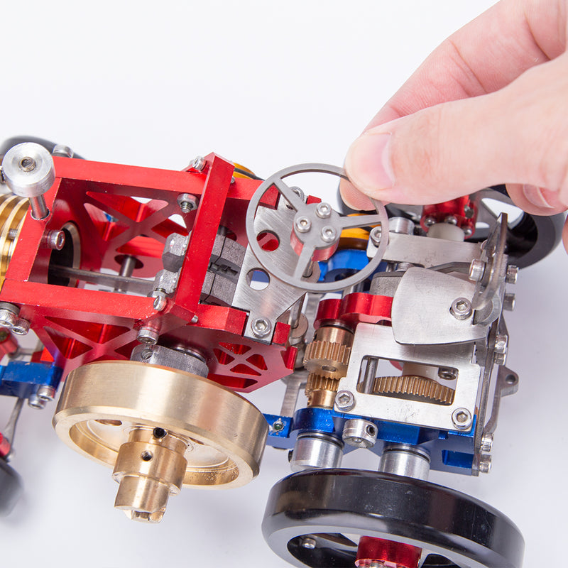 Flame Eater Vacuum Engine Stirling Wheel Tractor Model Educational Mechanical Vehicle Artwork - EngineDIY