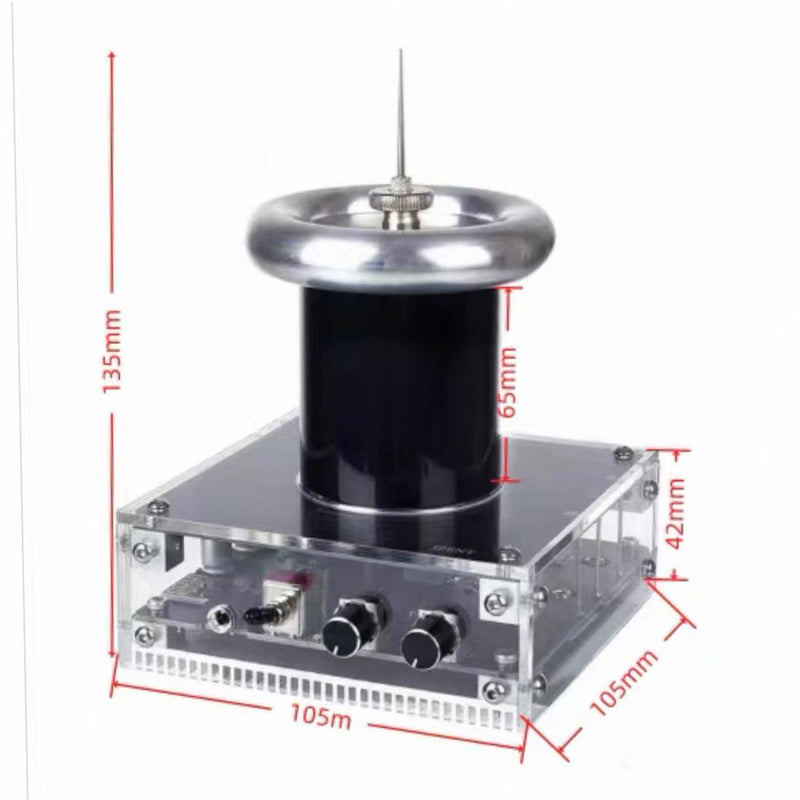 glow coil high voltage ion experiment, desktop electric display with audio input