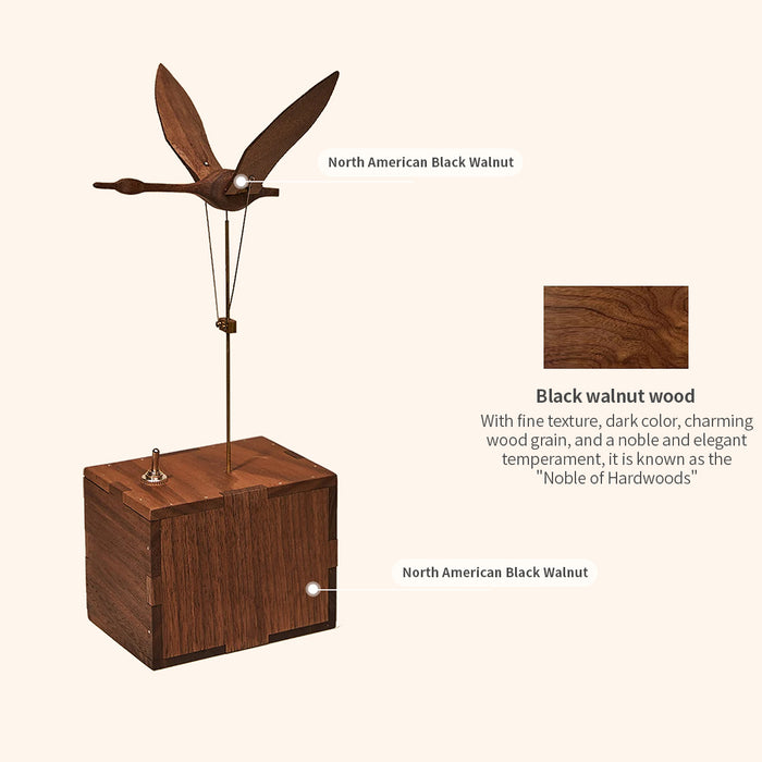 wooden flying swan music box dynamic model