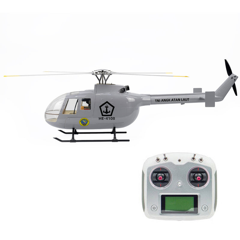 FLYWING BO105 470 Size 2.4G 6CH Military RC Helicopter With H1 Flight Controller,GPS and Adjustable Left/Right-Handed Controls - EngineDIY