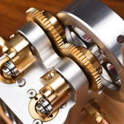 Retro All-metal Vertical Twin-Cylinder Steam Engine Model with Dynamic Balanced Crankshaft RTR STEM Model - EngineDIY