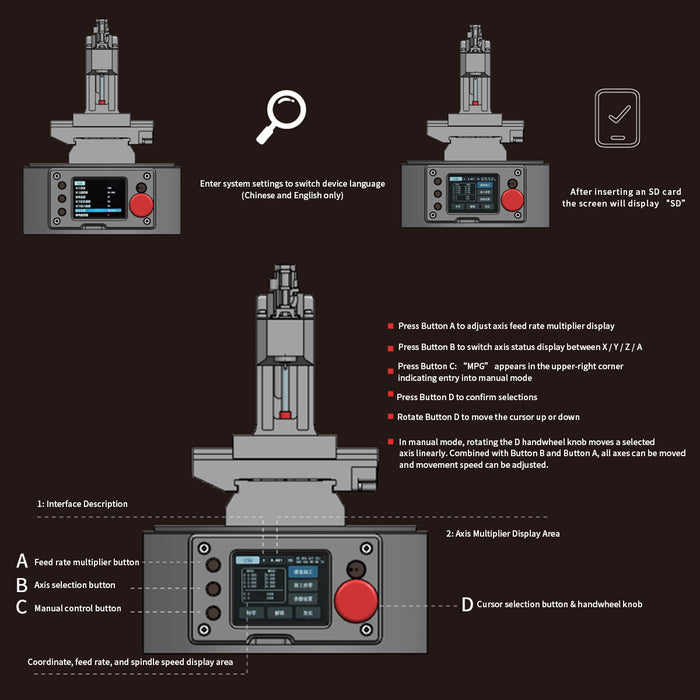 ultra mini desktop cnc machine model with g-code control