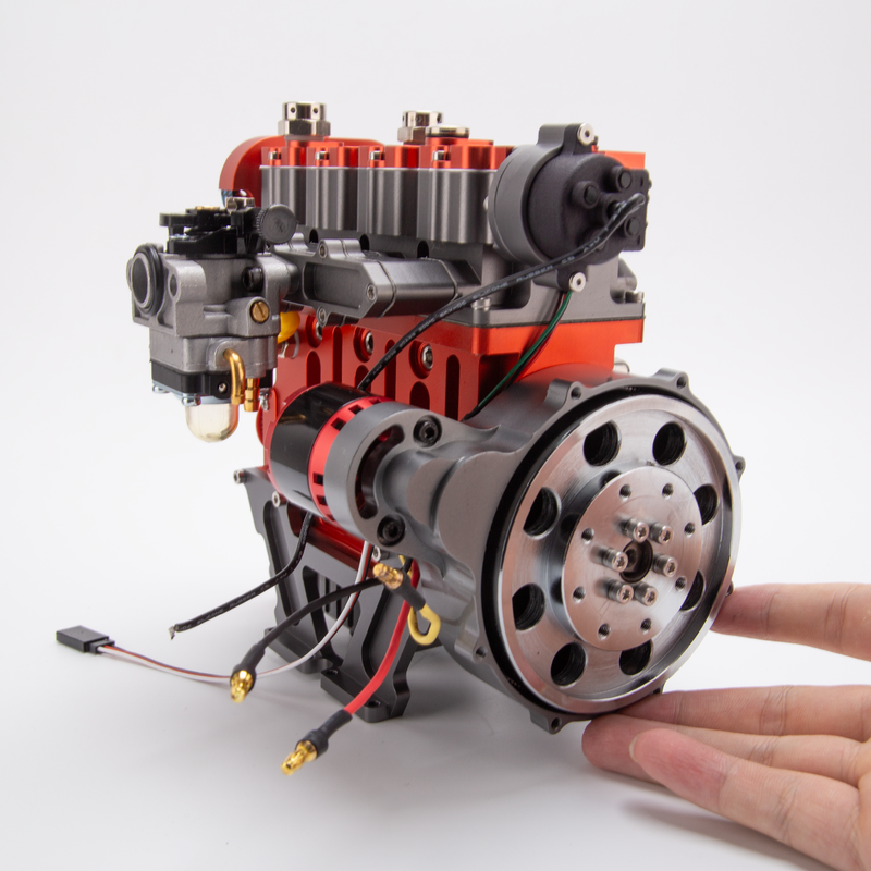 ENJOMOR GS-L4 36cc DOHC L4 Gasoline Engine with Starter Kit and Base - One Key Start - EngineDIY