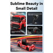 1/87 scale 2.4g 4wd full proportional rc drift car with simulated brake calipers, linked lights 