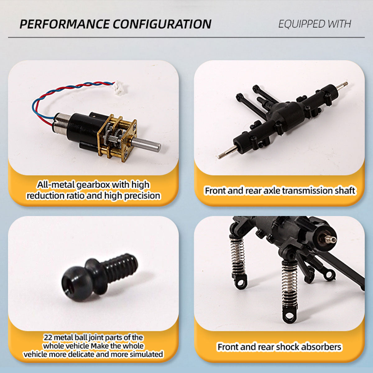 1/36 scale 2.4g 4wd proportional rc off-road car – led lights, long battery life