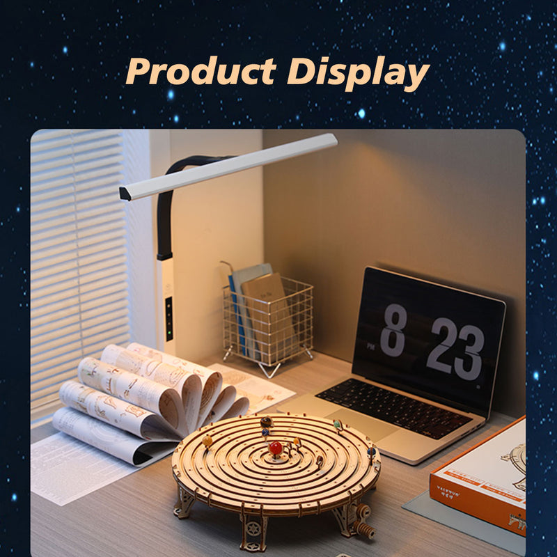 3d wooden mechanical orrery solar system model kit, diy stem educational desktop display (413pcs)