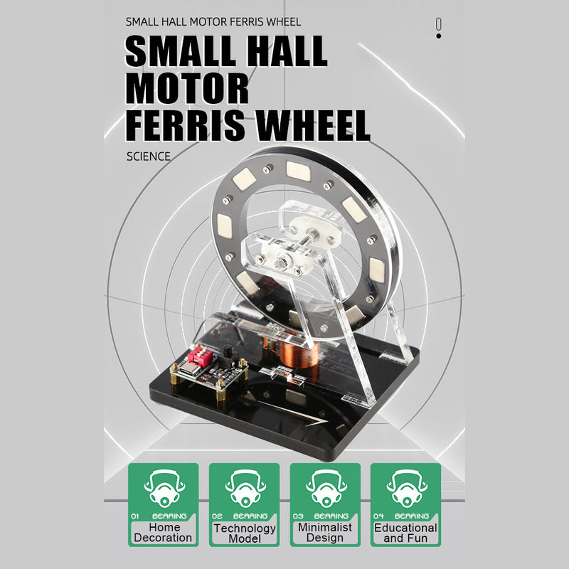 Small Hall Sensor Motor Model - Brushless Ferris Wheel Demonstrator, Bedini Style - Low Power Consumption High Speed Tech Desk Decor - EngineDIY