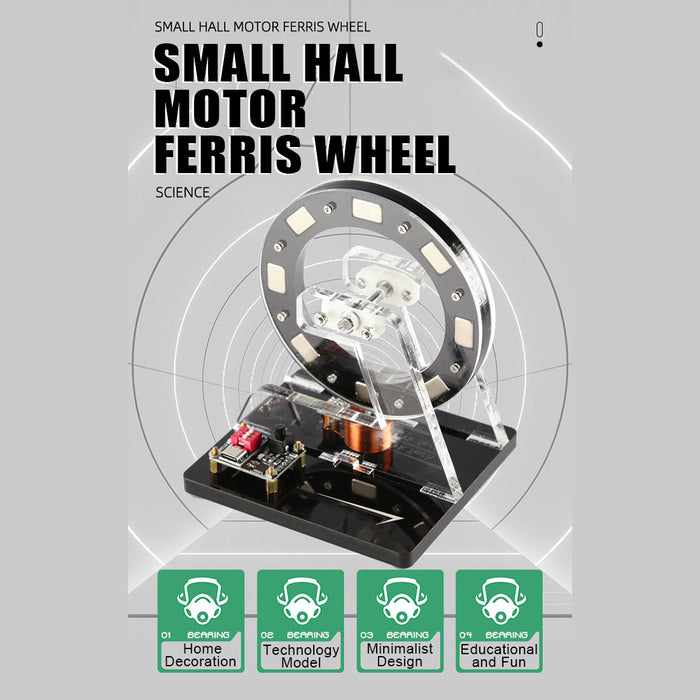 Small Hall Sensor Motor Model - Brushless Ferris Wheel Demonstrator, Bedini Style - Low Power Consumption High Speed Tech Desk Decor