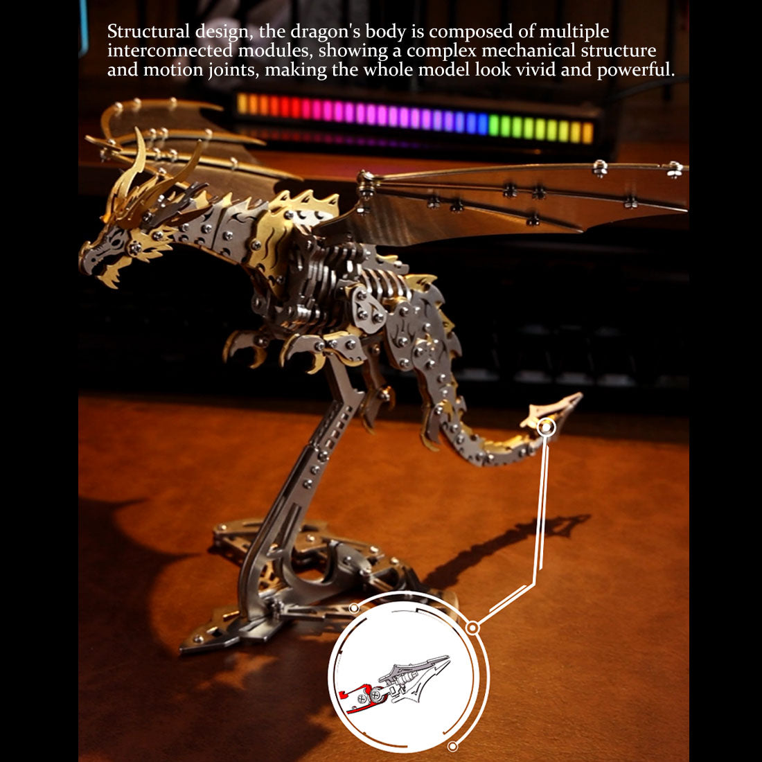 thunder pterosaur 3d metal mechanical bionic assembly model kit