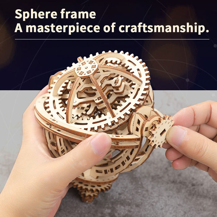 wooden tourbillon timer 3d assembly model kit with mechanical transmission